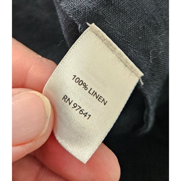 J. Jill Black 100% Linen Open Front Blazer Jacket M Petite Lightweight Soft - Picture 3 of 7